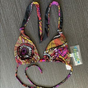 Point Conception Reversible 🌸 Floral Geometric Triangle Swimsuit Bikini Medium